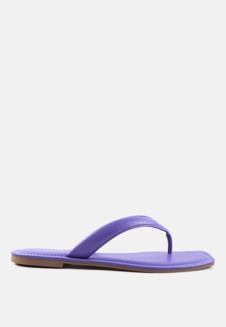 tolpo square toe thong flats#color_purple