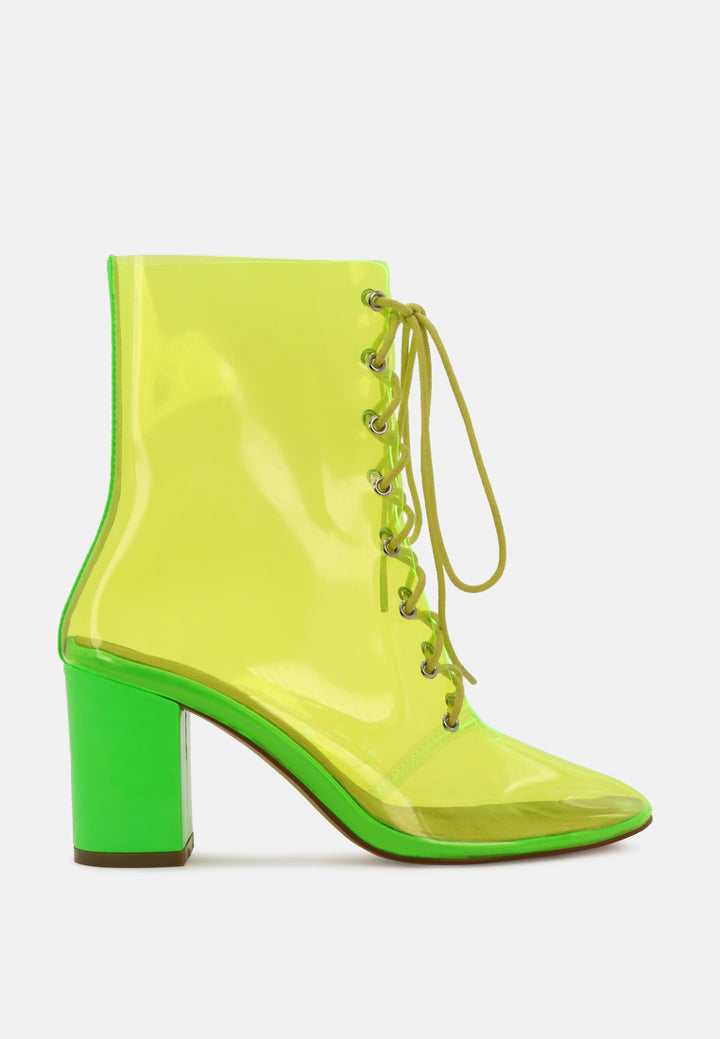 toni clear lace-up ankle boots with block heel#color_neon-green