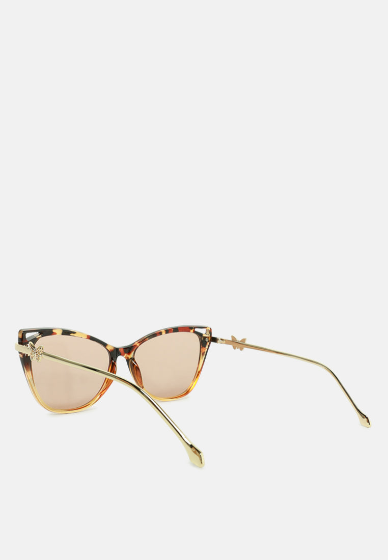 too much drama retro cat eye sunglasses#color_light brown