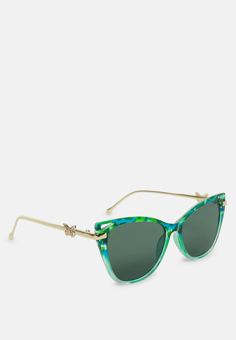 too much drama retro cat eye sunglasses#color_green