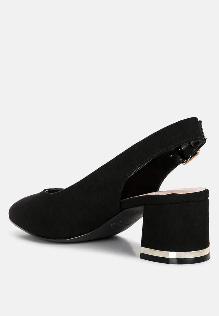 top job micro suede slingback sandals#color_black