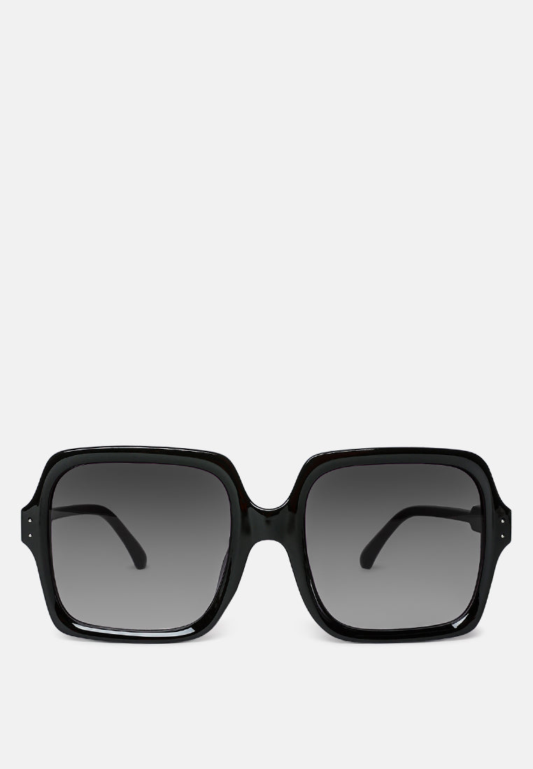 transparent frame overszied square sunglasses#color_black