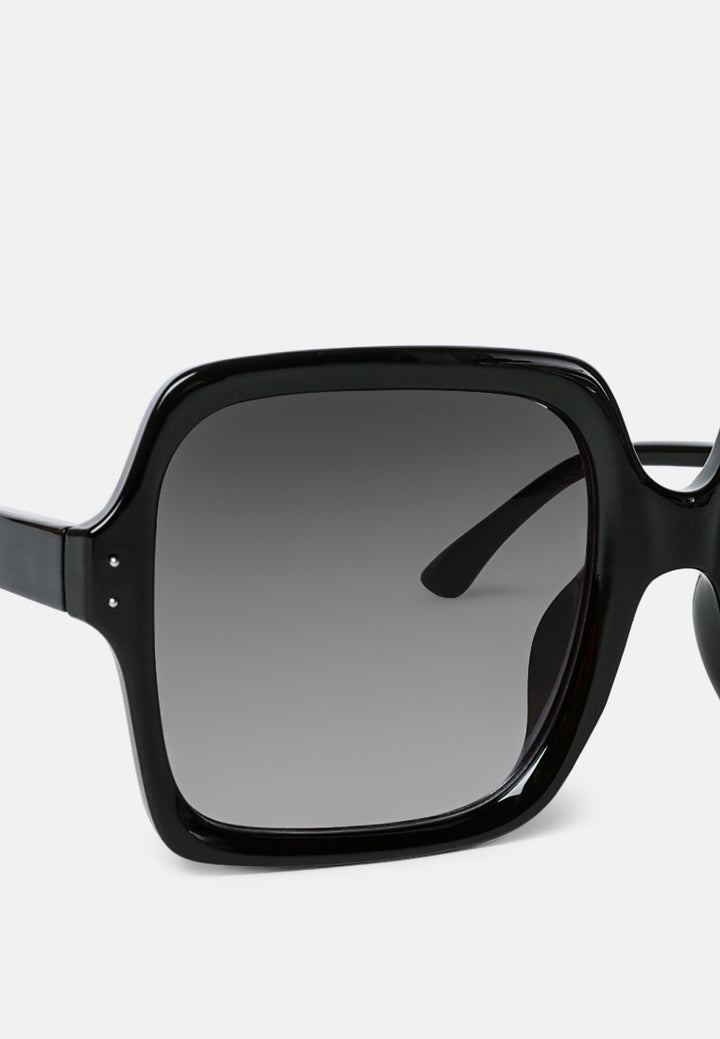 transparent frame overszied square sunglasses#color_black