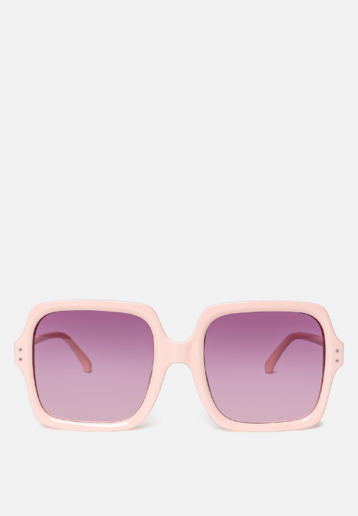 transparent frame overszied square sunglasses#color_pink