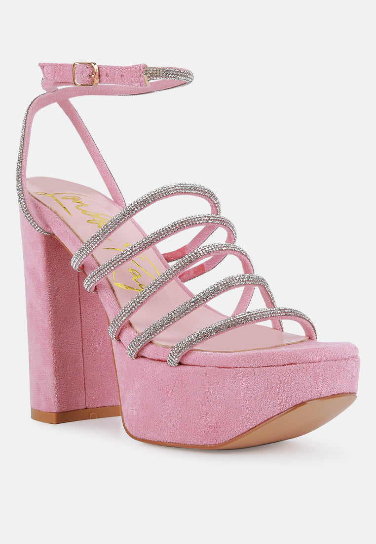 tricks high block heeled sandals#color_pink