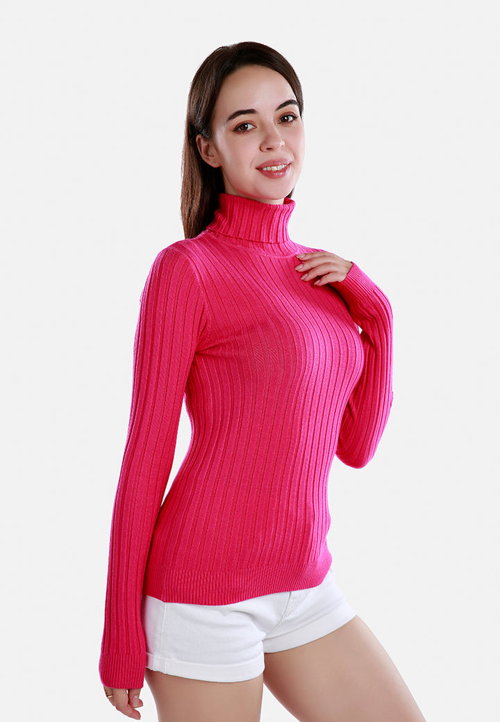 turtleneck sweater top#color_fuchsia