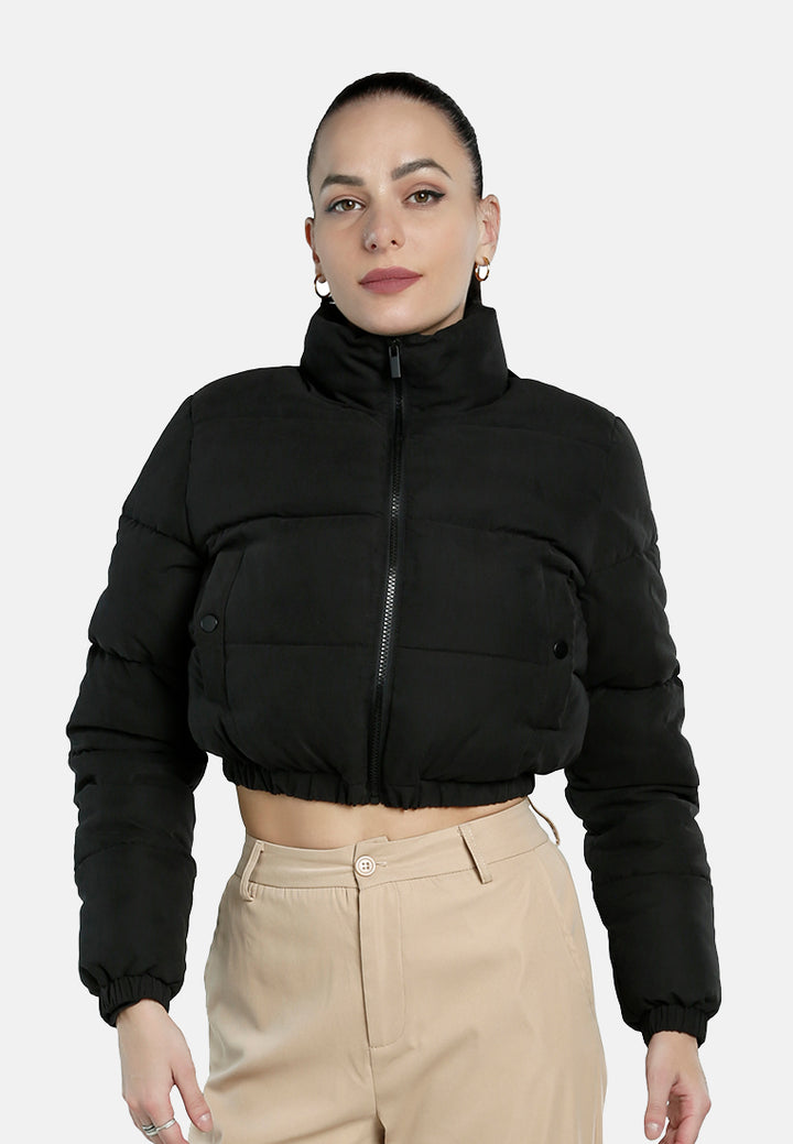 turtleneck zip-up puffer jacket#color_black
