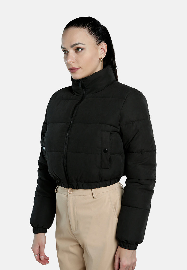 turtleneck zip-up puffer jacket#color_black