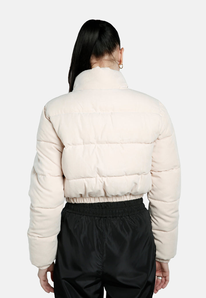 turtleneck zip-up puffer jacket#color_stone