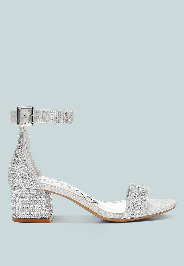 twerky rhinestones embellished block sandals#color_silver