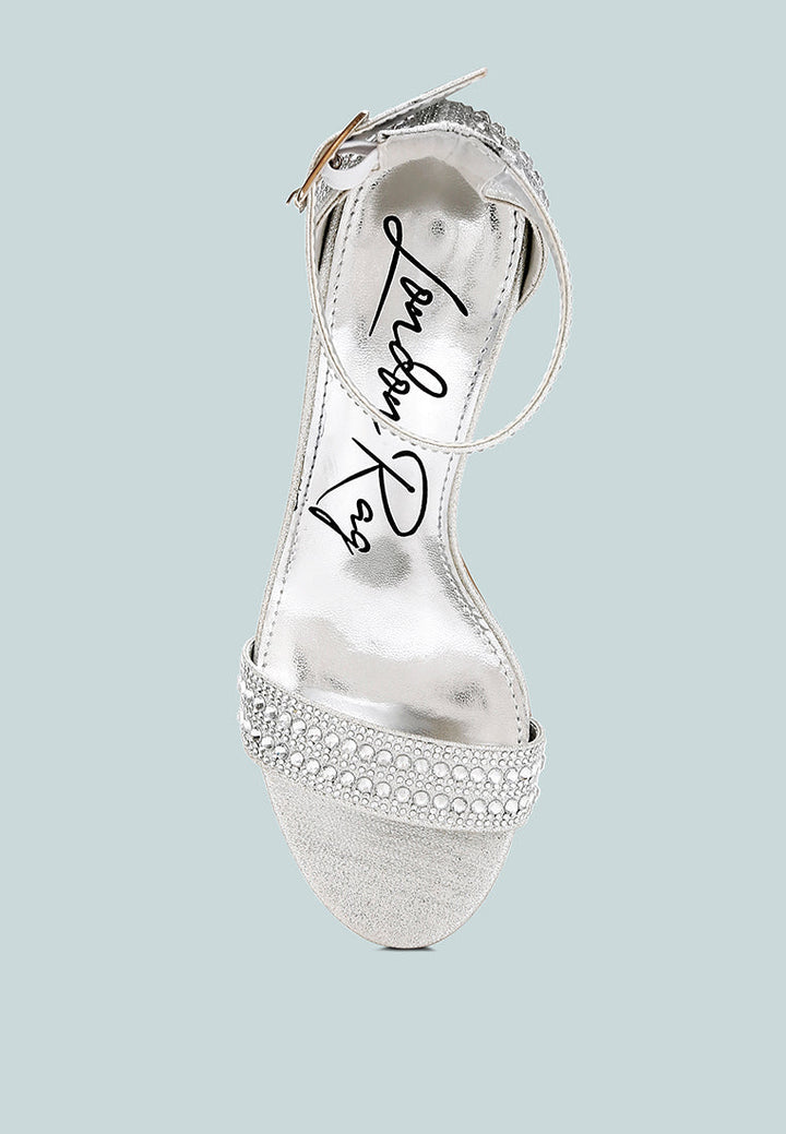 twerky rhinestones embellished block sandals#color_silver