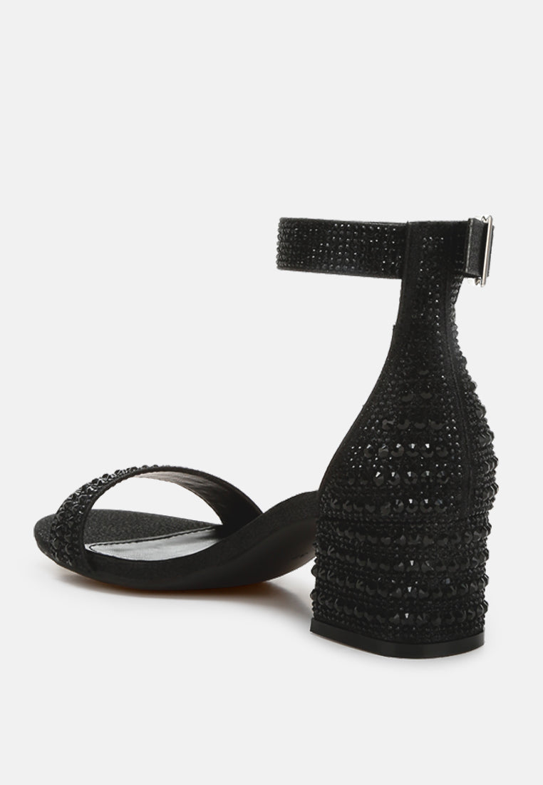 rhinestones embellished block sandals by rag#color_black