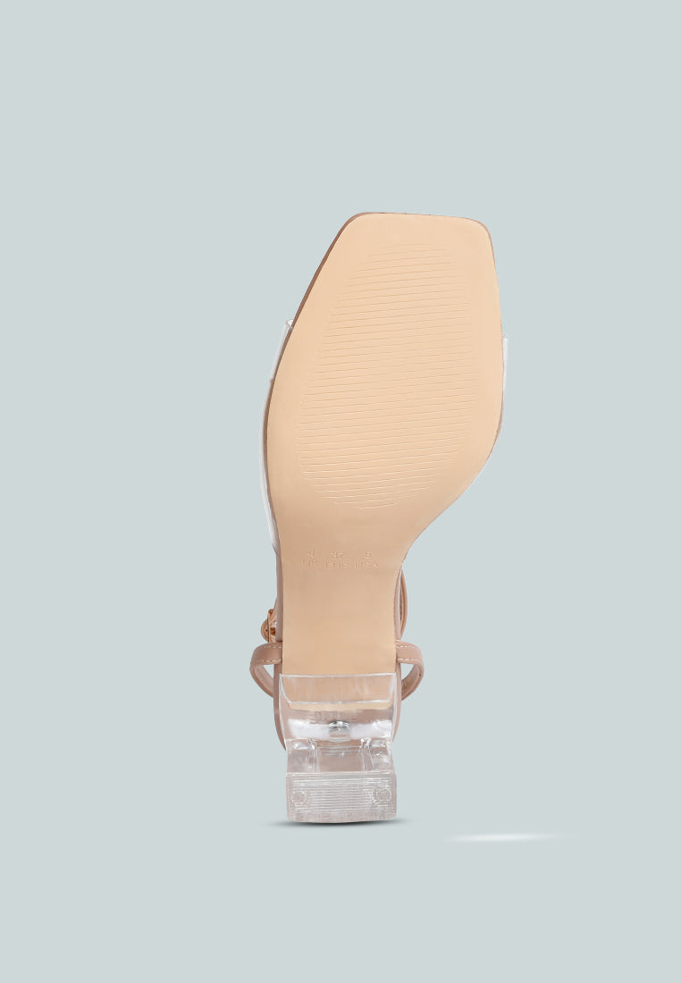 twinkle clear block heel sandal#color_camel