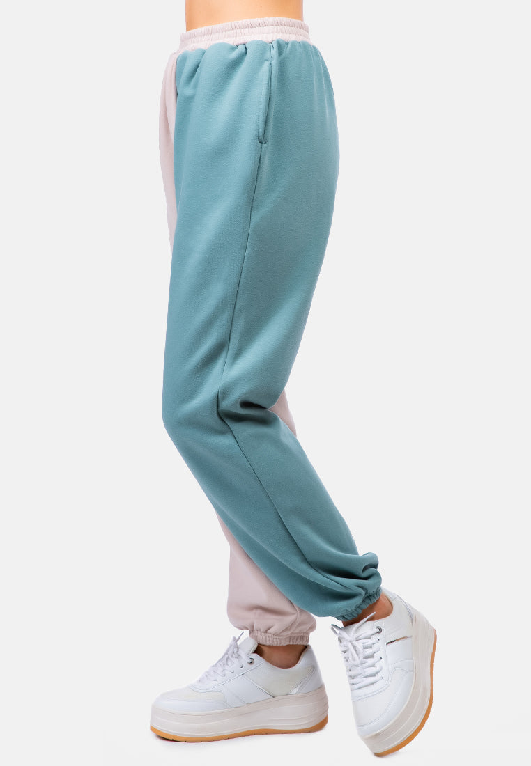 two tone jogger pants#color_sand-green