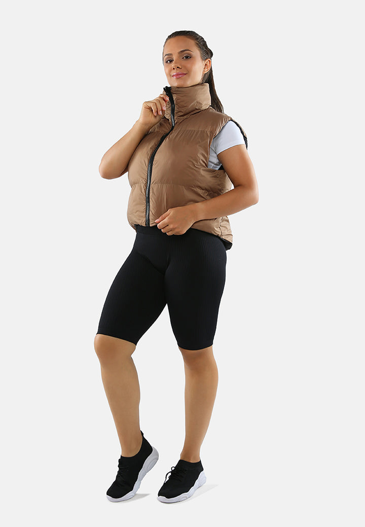 reversible vest puffer jacket#color_black-stone