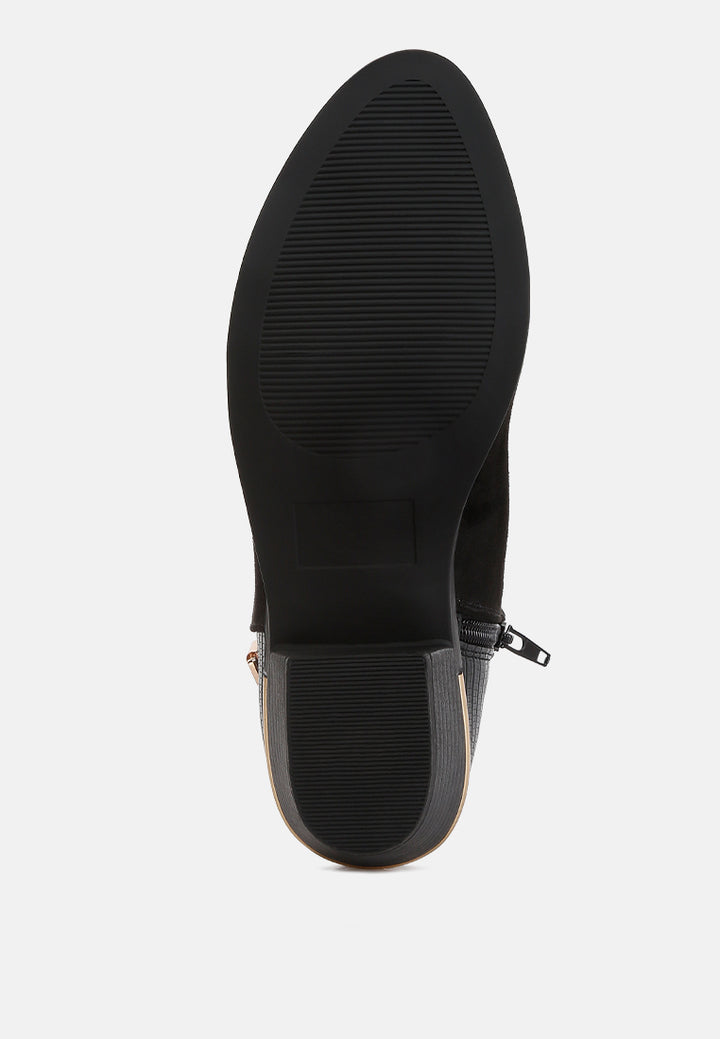 ulani belt detail ankle length boots#color_black