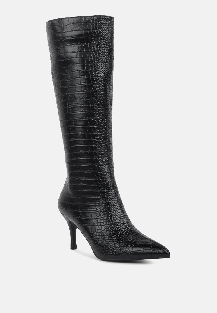 uptown pointed mid heel calf boots#color_black