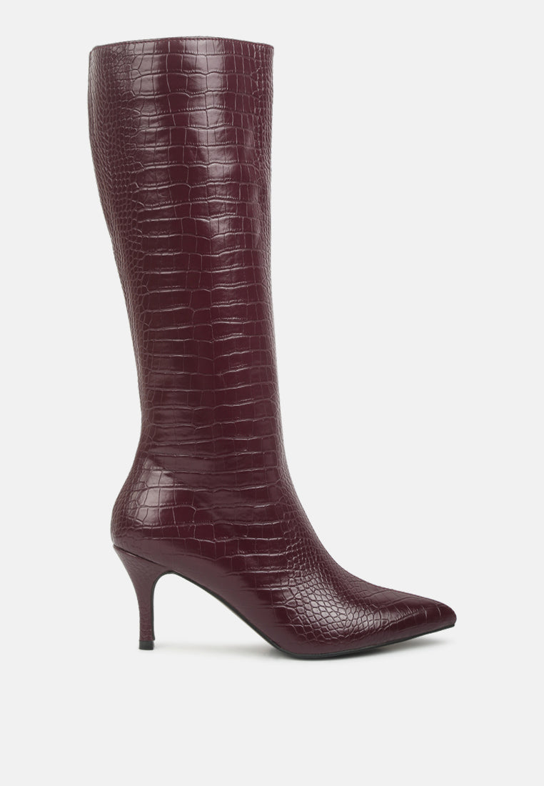 uptown pointed mid heel calf boots#color_burgundy