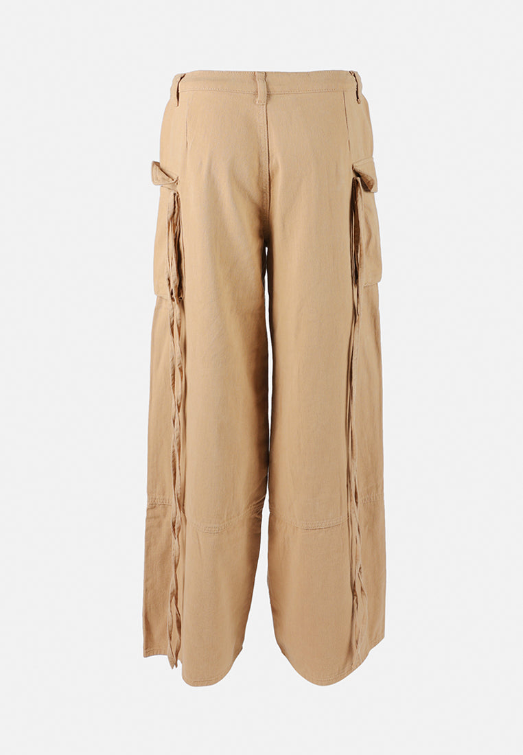 utility drawstring pocket pants by ruw#color_camel