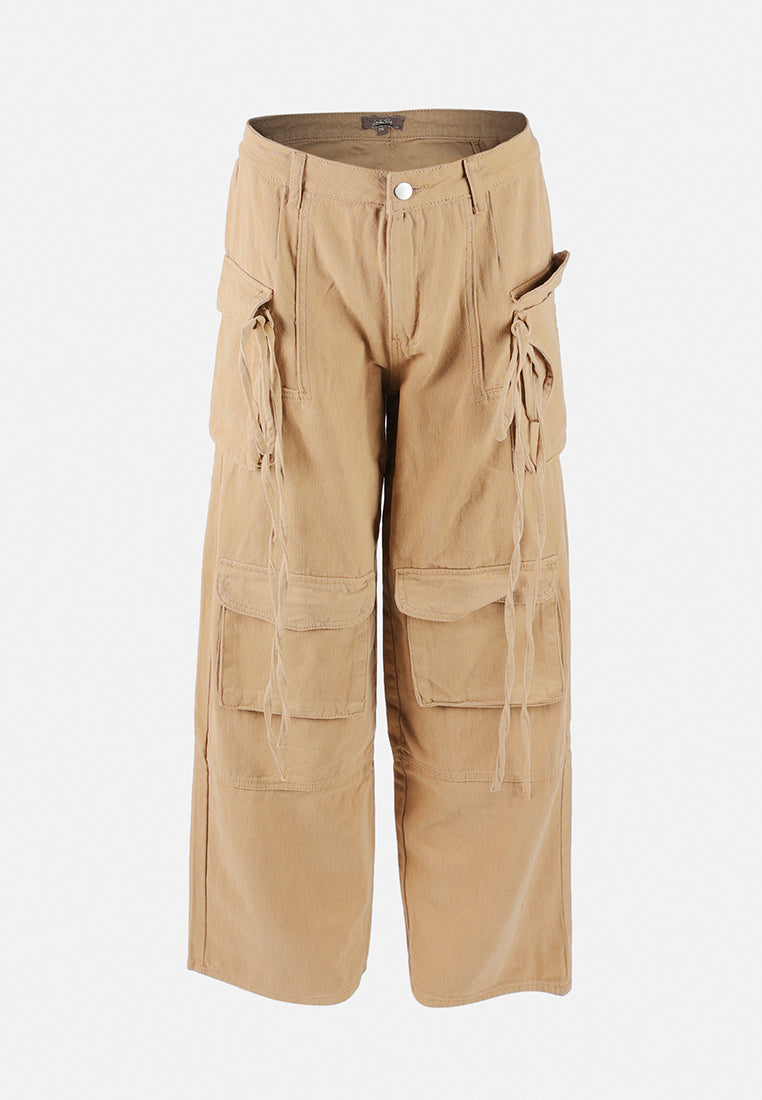 utility drawstring pocket pants by ruw#color_camel