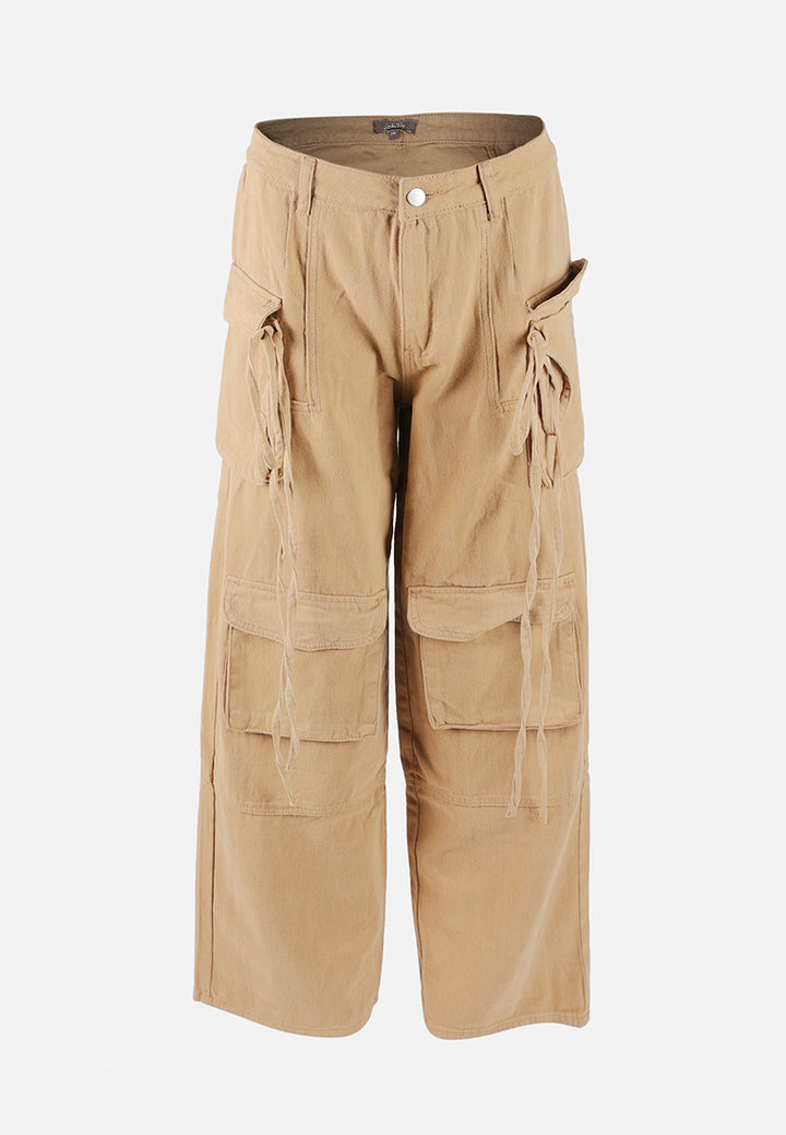 utility drawstring pocket pants by ruw#color_camel