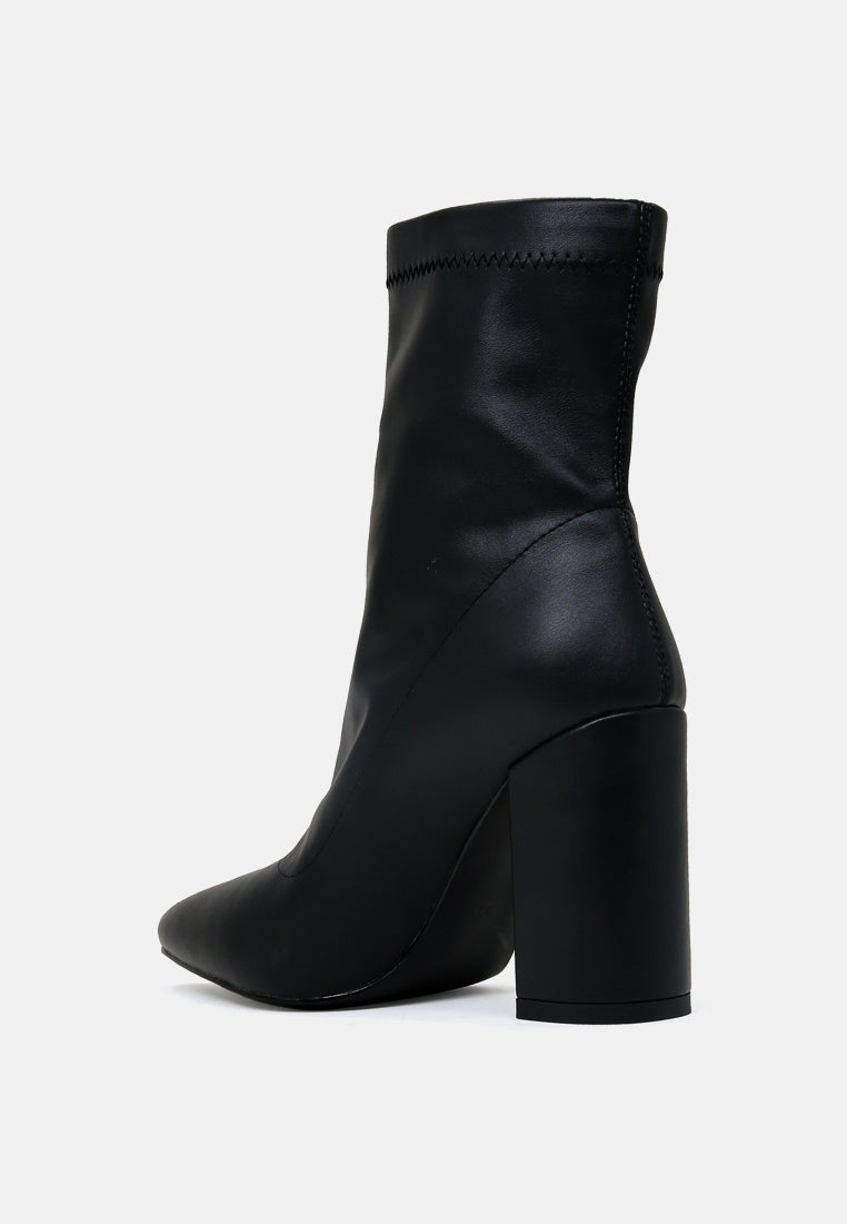valeria pointed toe high ankle boots with side zipper#color_black