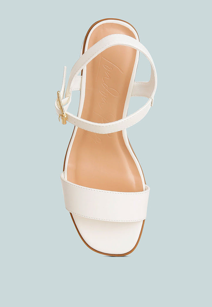 stacked heel sandals by rag#color_white