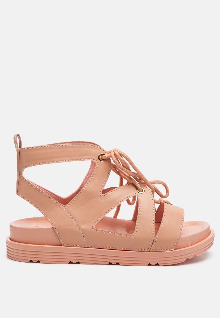 Buy Voopret Tie-Up Flat Sandals Women Platforms Flatforms