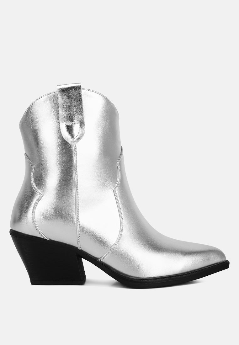 wales ott metallic faux leather boots#color_silver