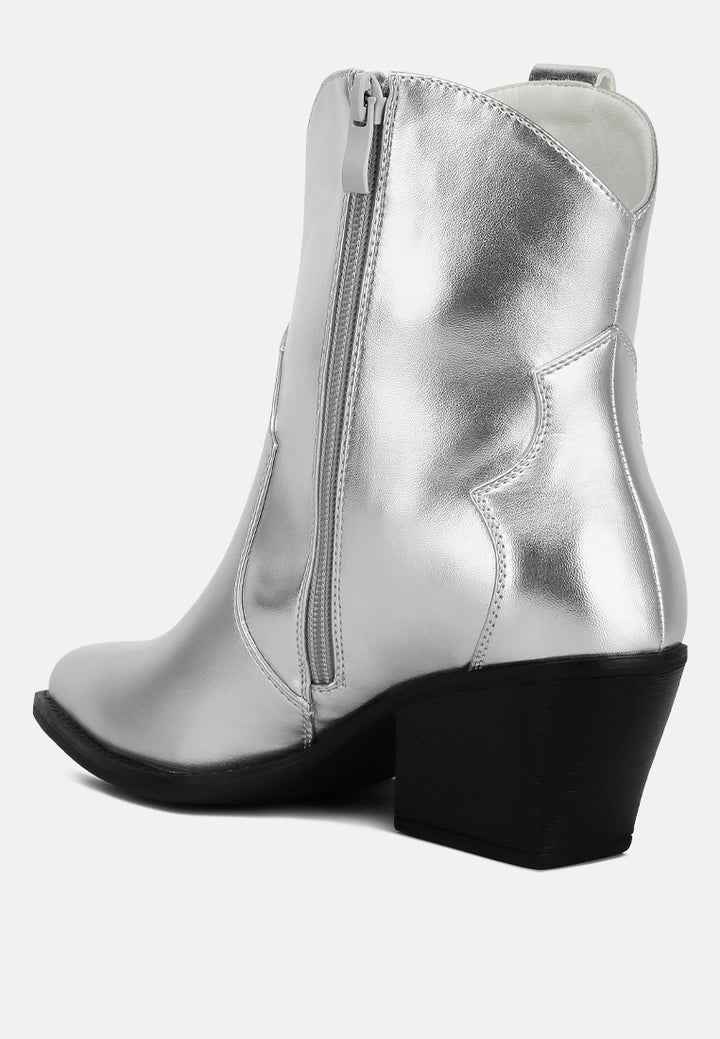 wales ott metallic faux leather boots#color_silver