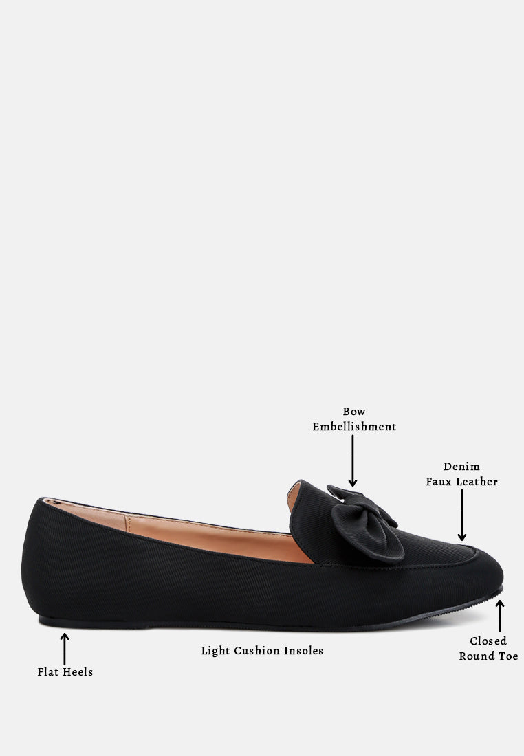 bow embellished loafers by motes#color_black