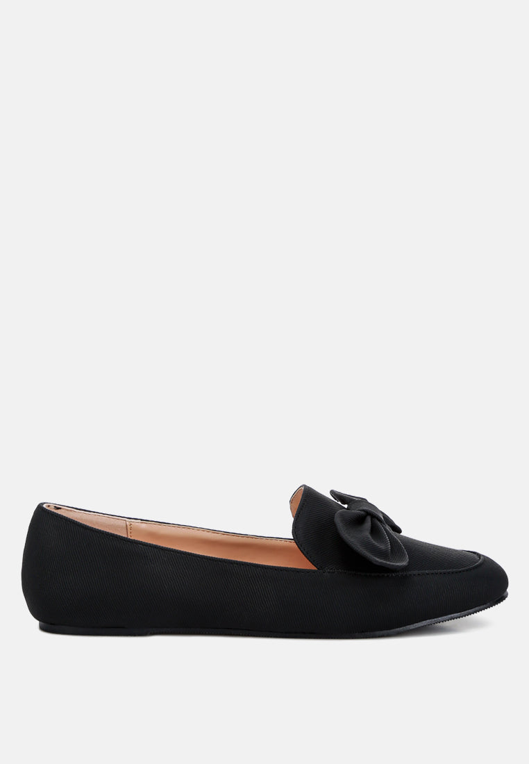 bow embellished loafers by motes#color_black