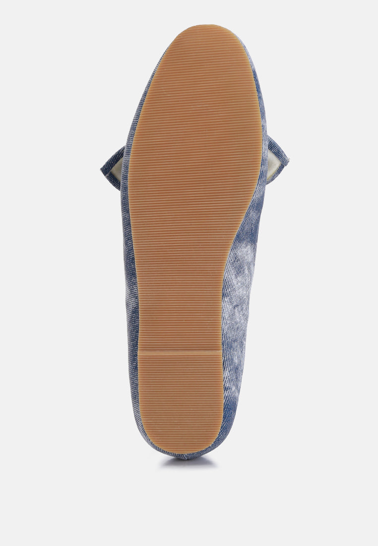 bow embellished loafers by motes#color_denim