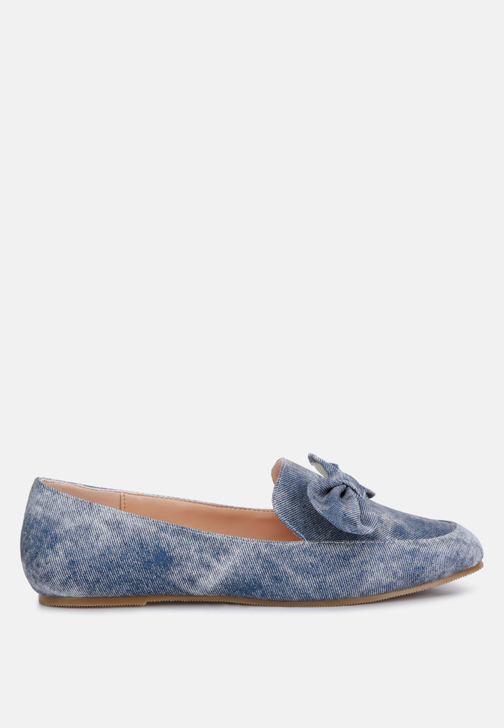 bow embellished loafers by motes#color_denim