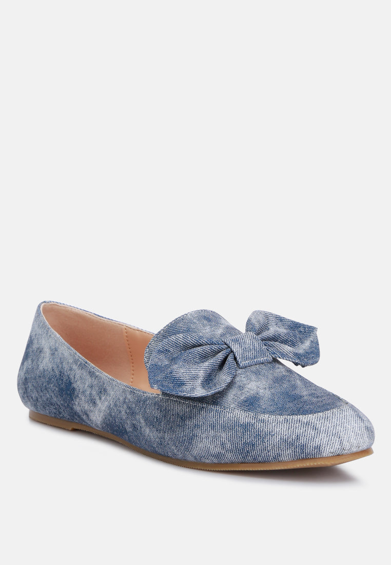 bow embellished loafers by motes#color_denim