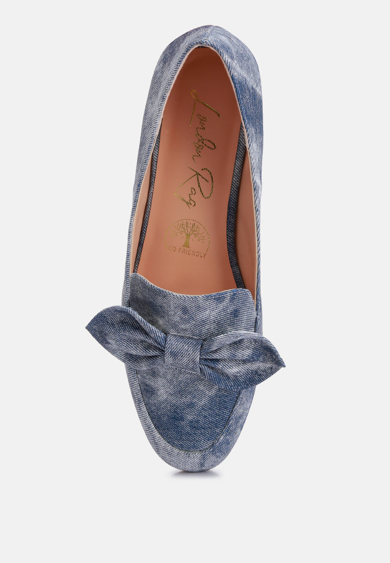bow embellished loafers by motes#color_denim