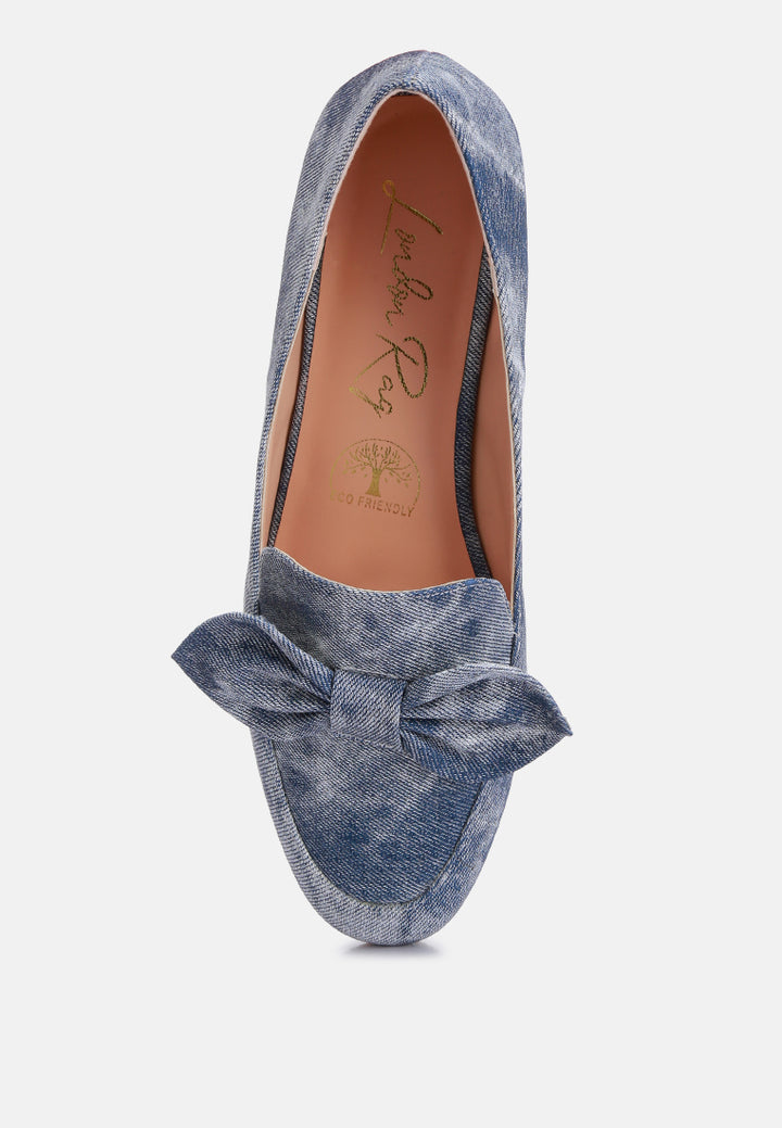 bow embellished loafers by motes#color_denim