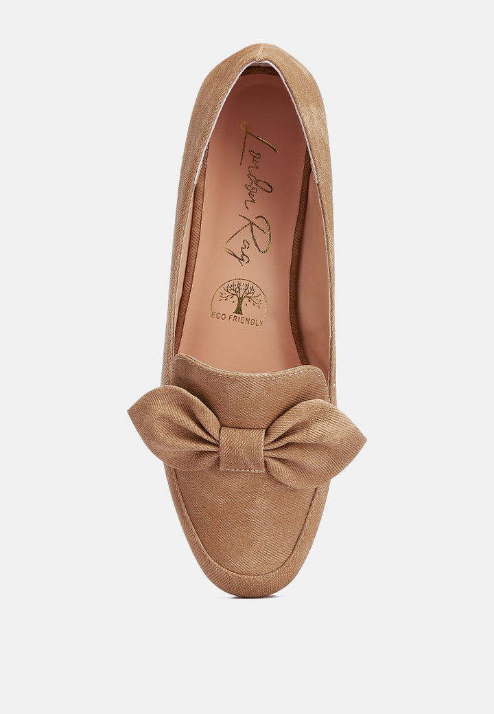 bow embellished loafers by motes#color_tan