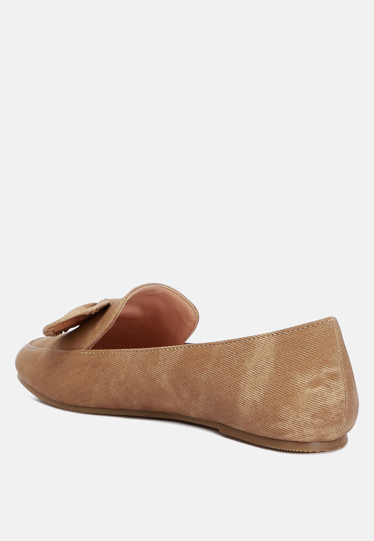 bow embellished loafers by motes#color_tan