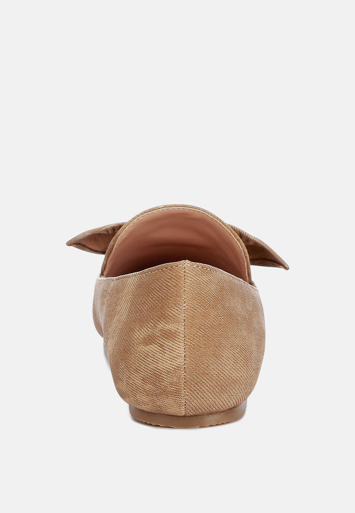 bow embellished loafers by motes#color_tan