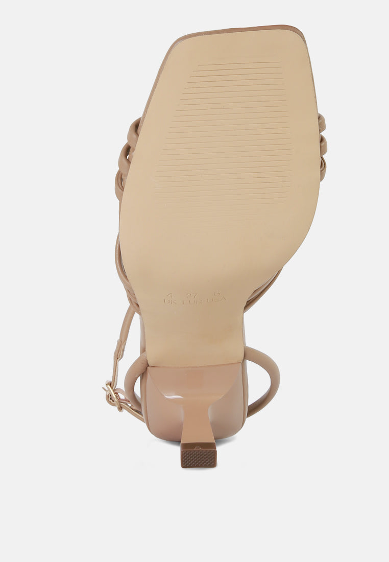 weekend pick box knot mid heel sandals#color_camel