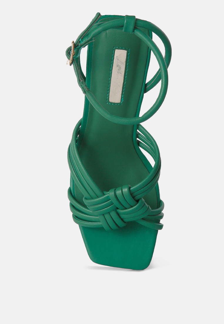 weekend pick box knot mid heel sandals#color_green
