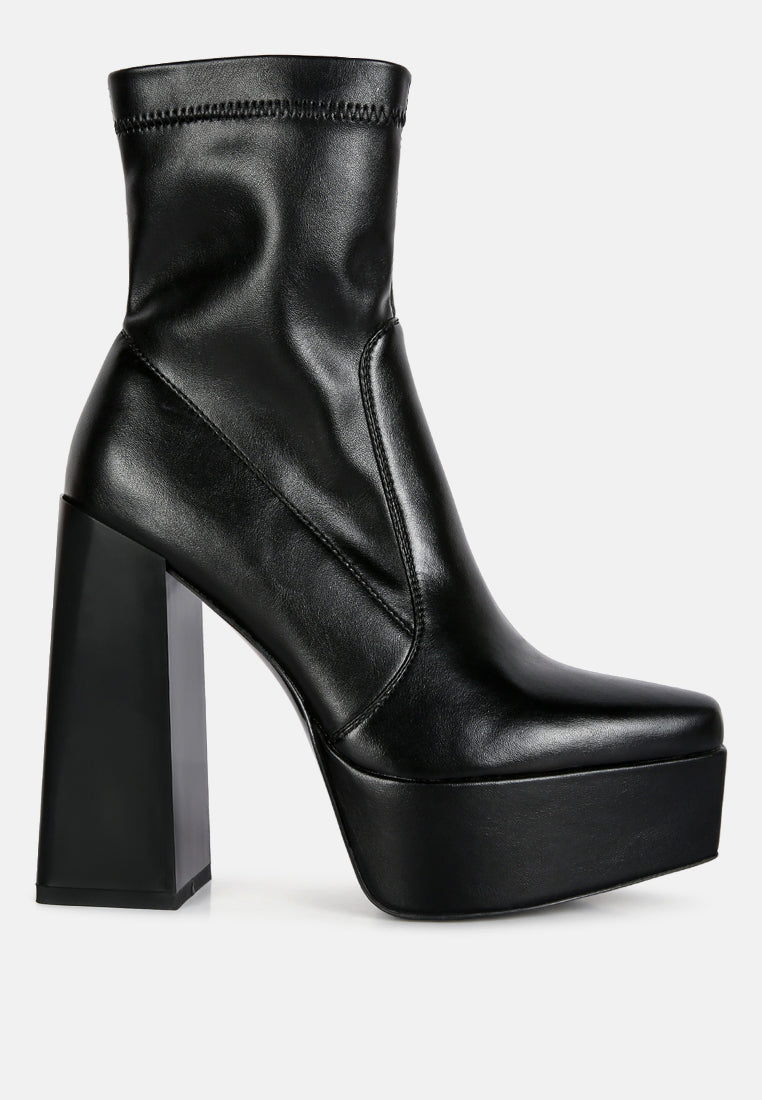 whippers patent pu high platform ankle boots#color_black