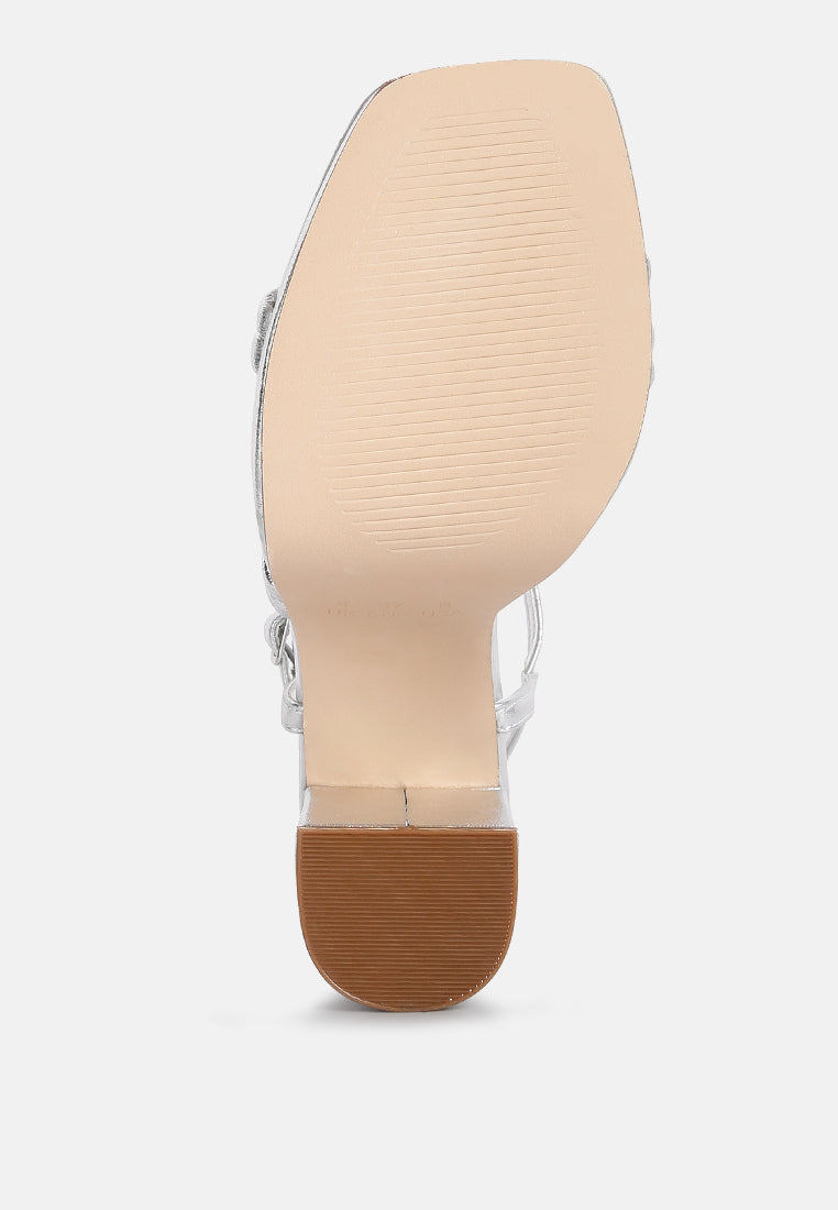 whiskers high heel platform strappy sandals#color_silver