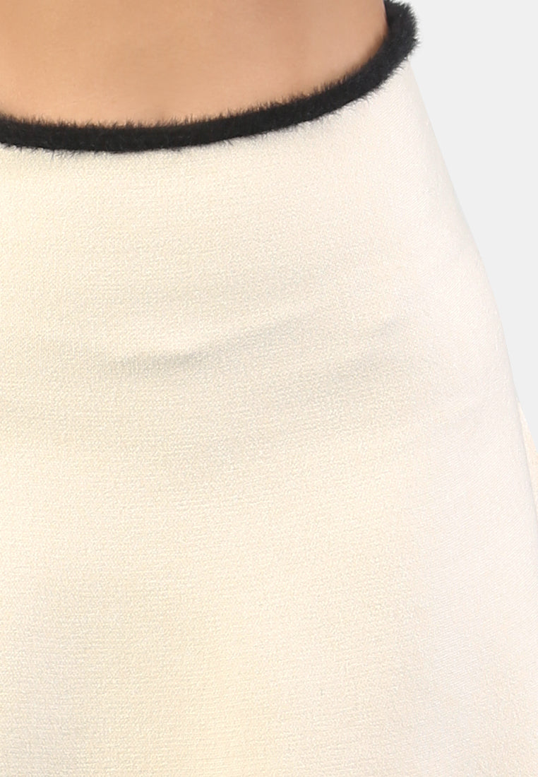 white casual knit skirt#color_white