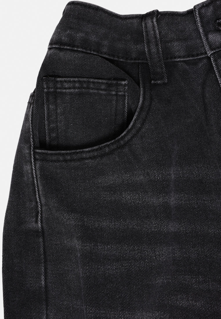 wide legged solid denim pants by ruw#color_black