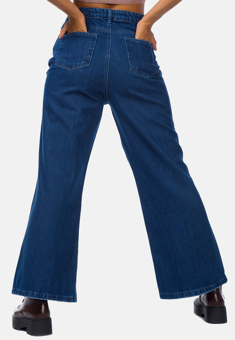 wide leg washed jeans pants#color_dark-blue