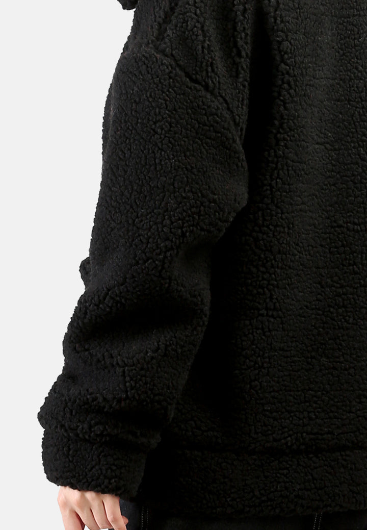 winter teddy jacket#color_black