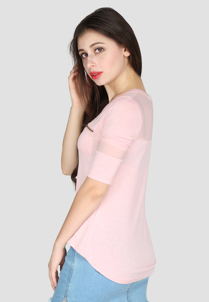 womens half sleeves top#color_pink