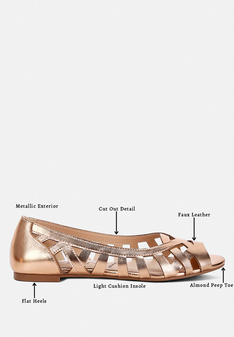 woven peep toe flats by ruw#color_rose-gold